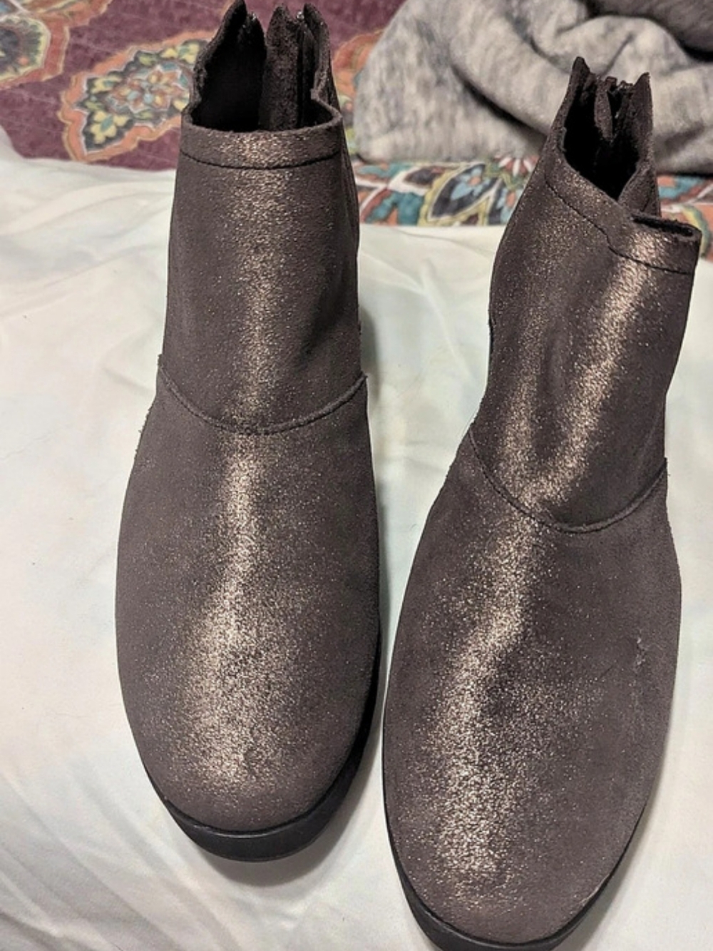 Volatile Bianca Shimmering Wedge Bootie Brown US 9